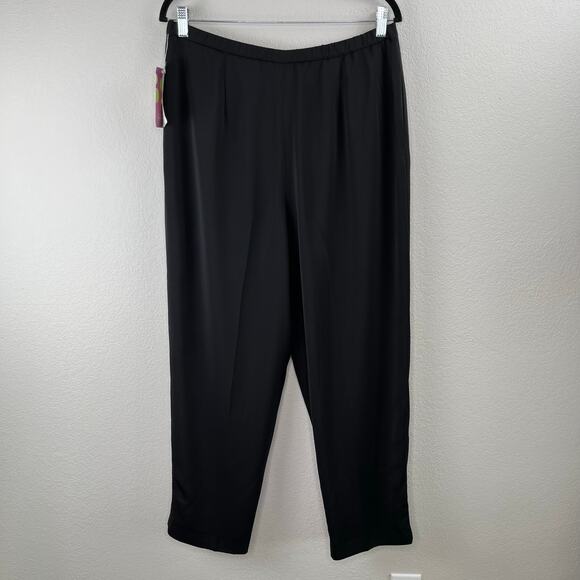 Kathy Levine by Request Black Straight Dress Slacks Pants Lined New Petite Large - Picture 12 of 13